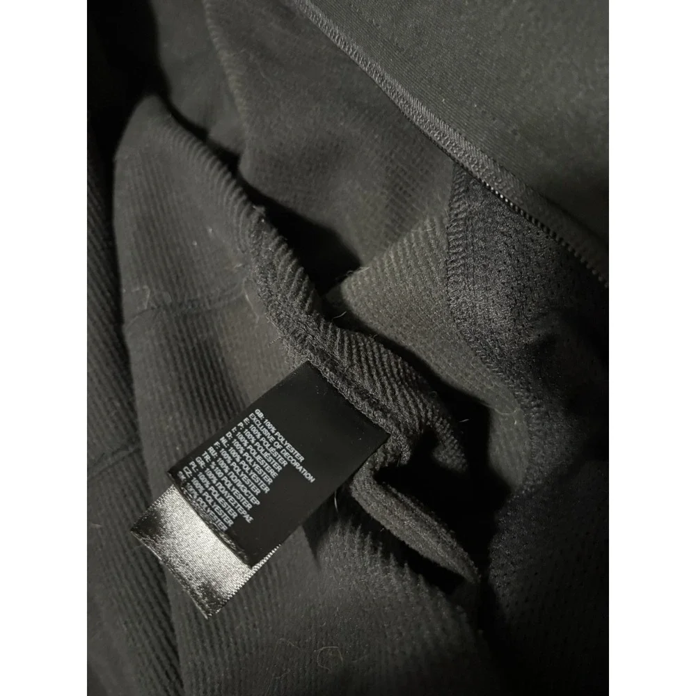 North Face Men's Large Solid Black Full Zip Jacket Hood Polyester READ